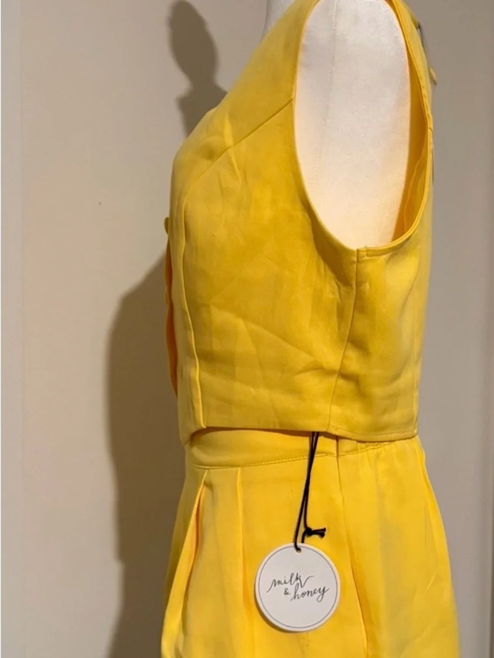 Bright Yellow Sleeveless Vest & shorts Set - Women's Two-Piece - Picture 2 of 6